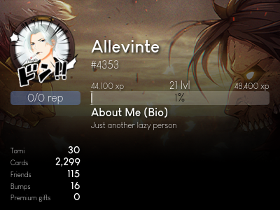 Allevinte's profile | Anime Discord - Anime Soul