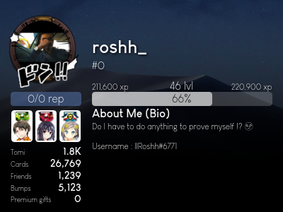 ||𝕽𝖔𝖘𝖍𝖍_'s profile | Anime Discord - Anime Soul